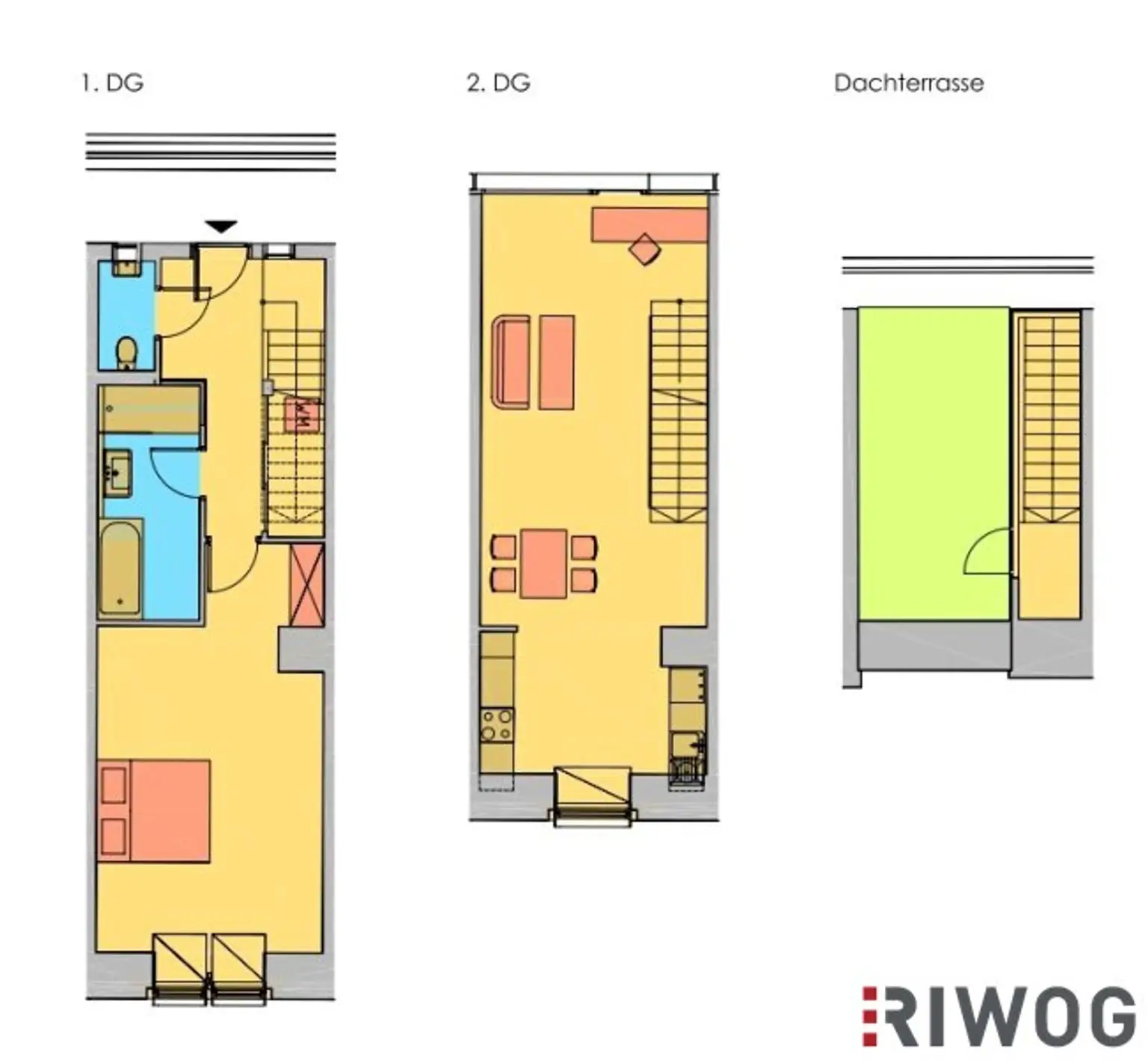 **ZENTRALE DACHGESCHOSSWOHNUNG INKL. TERRASSE**INNENHOFLAGE**2 ZIMMER**EINBAUKÜCHE**ecke Naschmarkt
