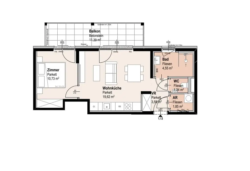 "Wohnoase Siebenbrunnengasse 44 - ERSTBEZÜGE mit BALKON - Nachhaltig. Ruhig. Besonders."
