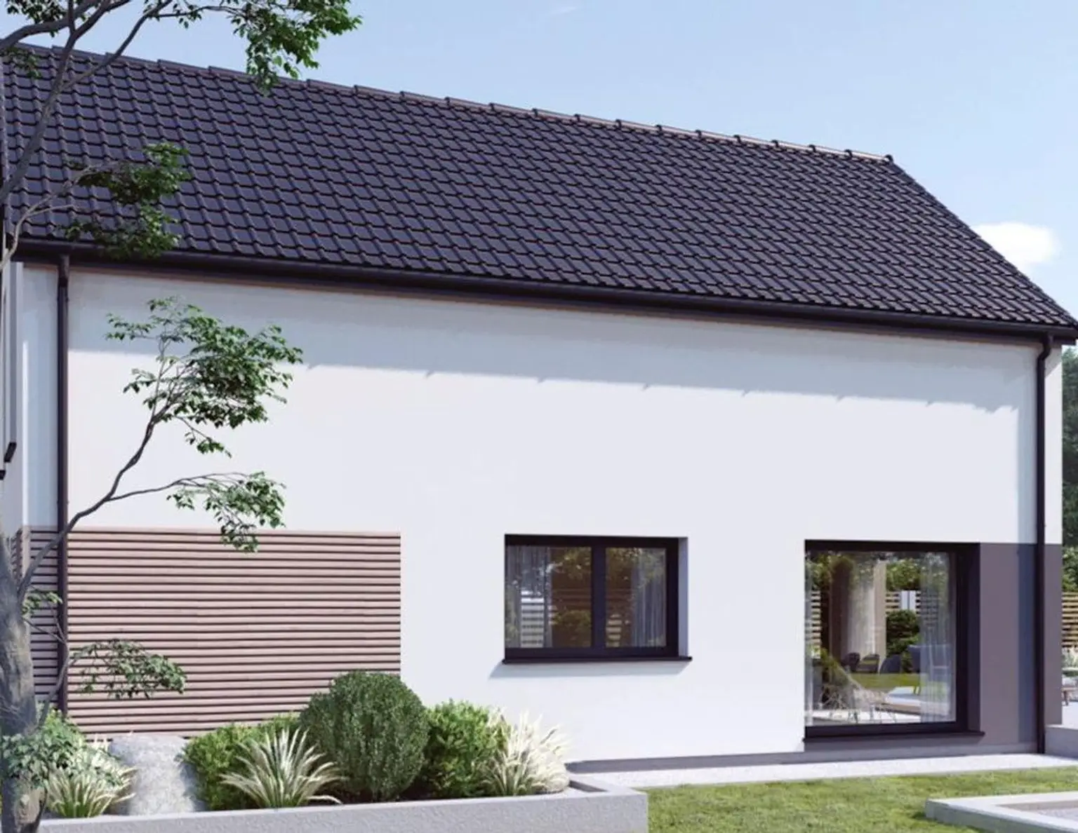 DAN-WOOD-FERTIGHAUS Hausserie POINT SCHLÜSSELFERTIG ohne Grund