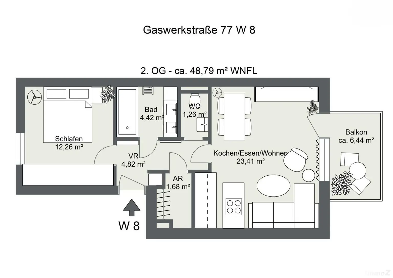 Gaswerkstraße 77 W 8 - 2D-Grundriss
