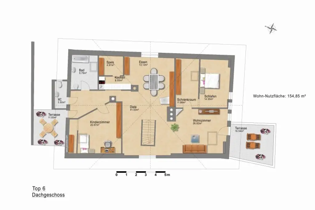 Renovierte Dachgeschosswohnung mit Altbauflair in Jenbach