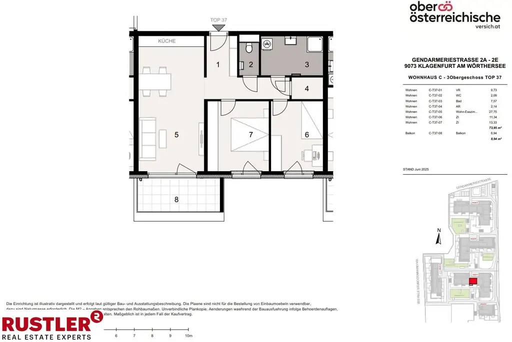 TRIVARA - Wohnen, wie man leben will - Großzügige 3 Zimmer Wohnung mit Balkon C-37