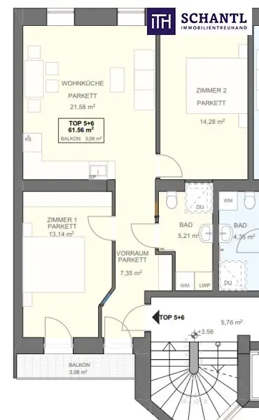 VERKAUFSSTART! Altbau-Charme trifft nachhaltigen Wohnkomfort: 3-Zimmer-Wohnung mit hochwertiger Ausstattung, Innenhofbalkon & Luftwärmepumpe– in einem generalsanierten Altbauhaus