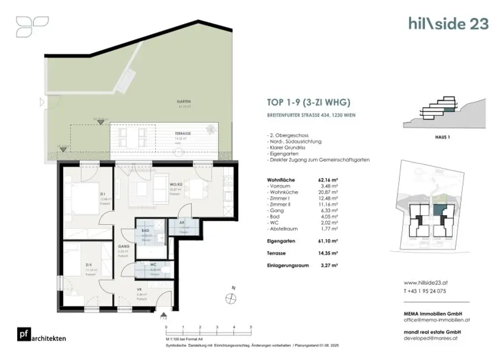 Familienhit! Traumhafte 3-Zimmer-Wohnung mit 61 m² Garten zu verkaufen!