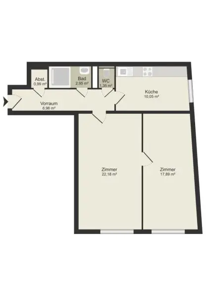 Charmante 2-Zimmer-Wohnung mit idealem Grundriss nahe U3