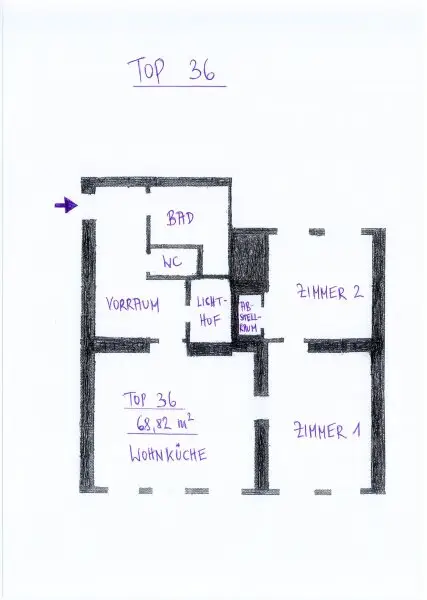 Nur ca. € 4.200 pro m² - 3 Zimmer DG-Wohnung  -  2 Gehminuten zur U3 Station Johnstraße