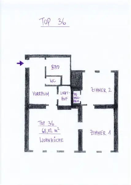 Nur ca. € 4.200 pro m² - 3 Zimmer DG-Wohnung  -  2 Gehminuten zur U3 Station Johnstraße