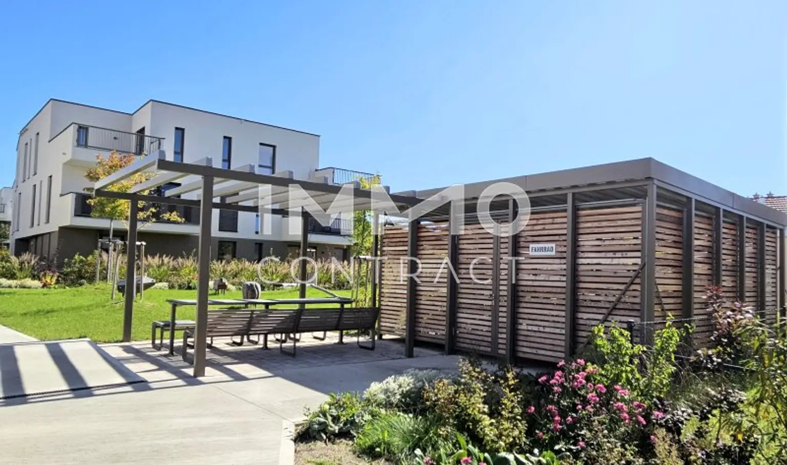 Fahrrad und Sitzplatz