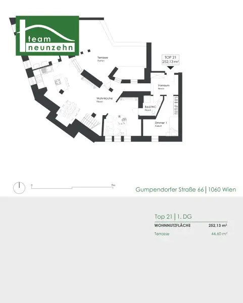 Exklusive 4-Zimmer-Dachgeschoss Maisonette Wohnung mit Terrasse und Aufzug direkt ins Penthouse — 1060 Wien!