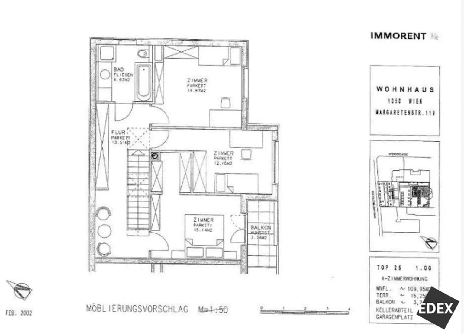 Gartenhäuschen mitten in Wien: 4-Zimmer-Maisonette in Ruhelage