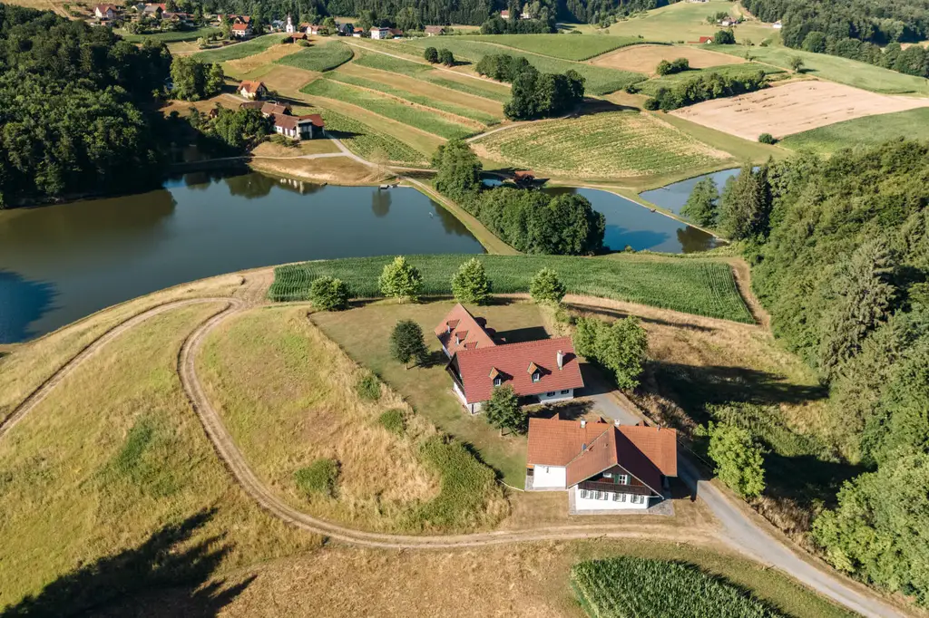 Traumhaftes Anwesen in Alleinlage mit Fischteich und Wald in 8522 Groß St. Florian