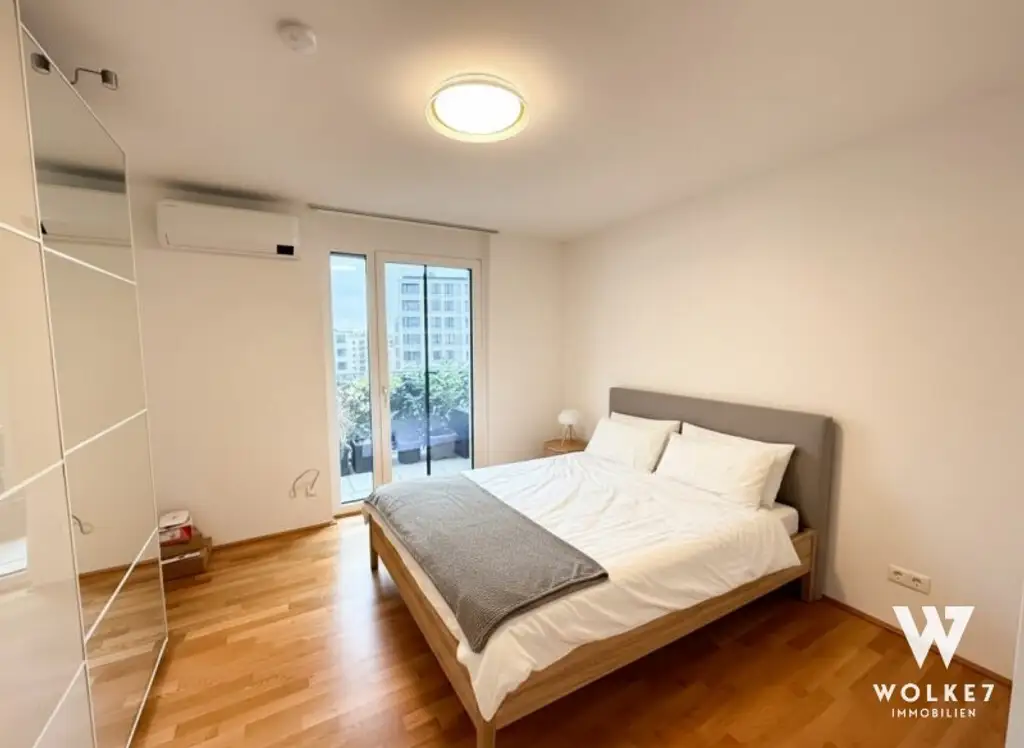 U2 Seestadt | Moderne 4-Zimmer-Eigentumswohnung im 7. Stock – mit großzügigen Freiflächen | Fußbodenheizung + Klima