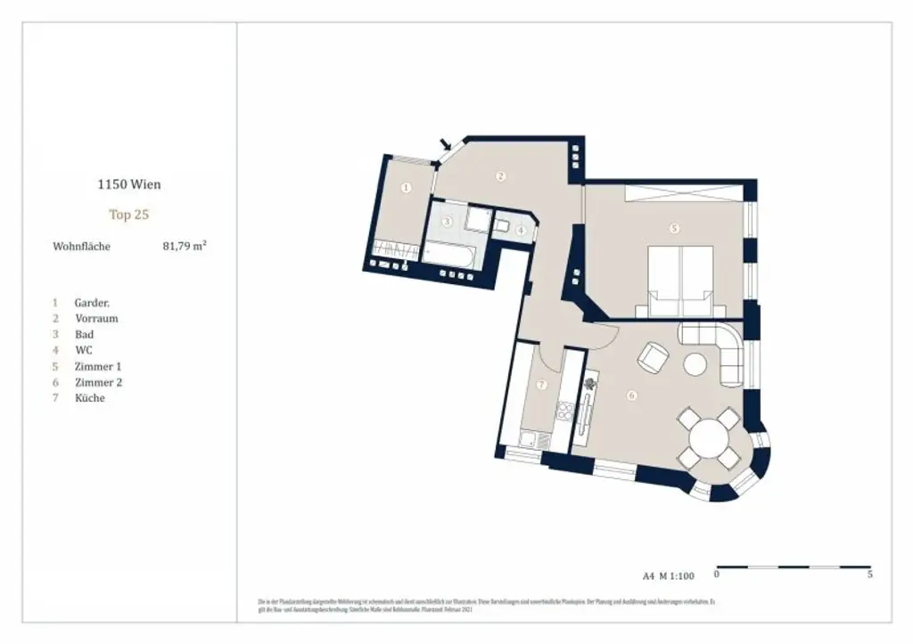 Helle 2-Zimmer Wohnung, Nähe Meiselmarkt