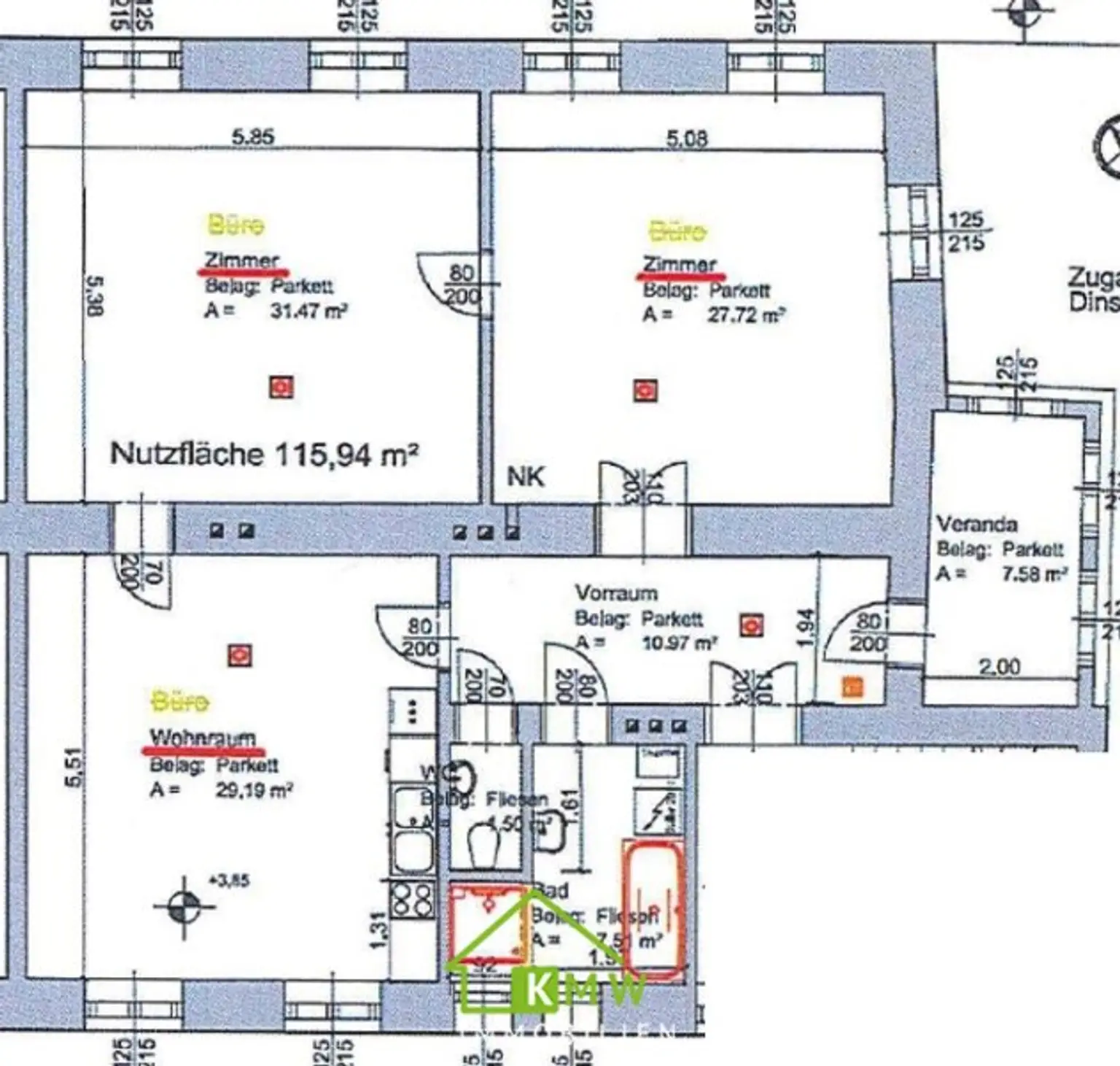 Nähe Landstraße: wunderschöne, sanierte Altbauwohnung im Zentrum