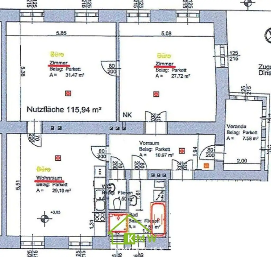 Nähe Landstraße: wunderschöne, sanierte Altbauwohnung im Zentrum