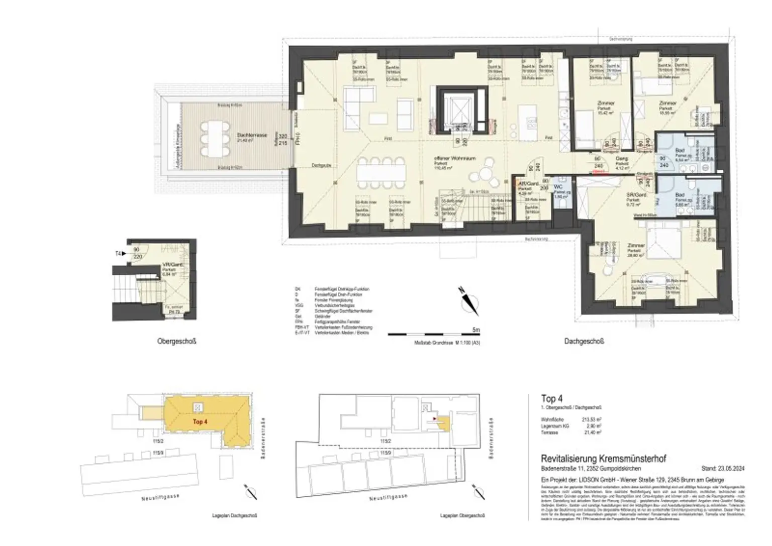 SOEBEN FERTIGGESTELLT - KREMSMÜNSTERHOF - 4-Zimmer-PENTHOUSE mit Weingartenblick - Top 4