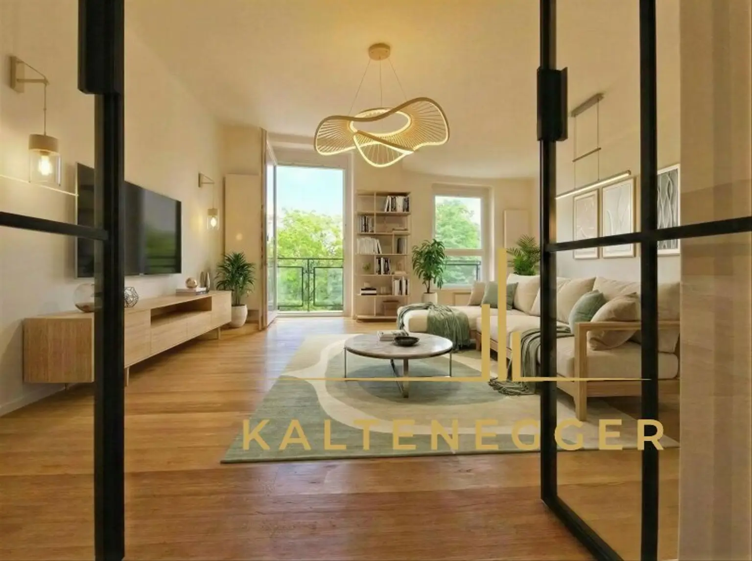 Blick in das Wohnzimmer ca. 28,41 m² - KI bearbeitet