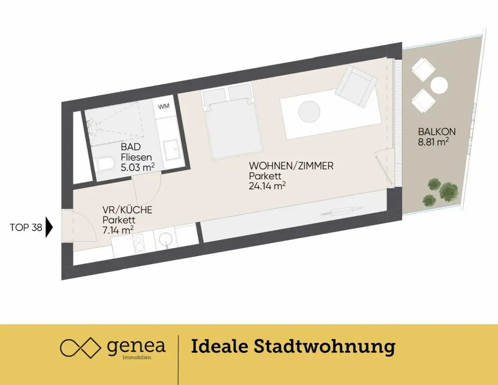 Single-Wohnung | 1-Zimmer | Reininghaus | Provisionsfrei