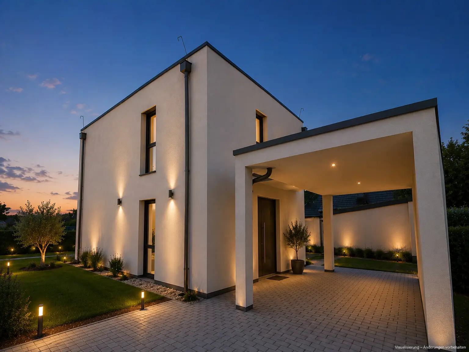 Haus + Carport visualisiert
