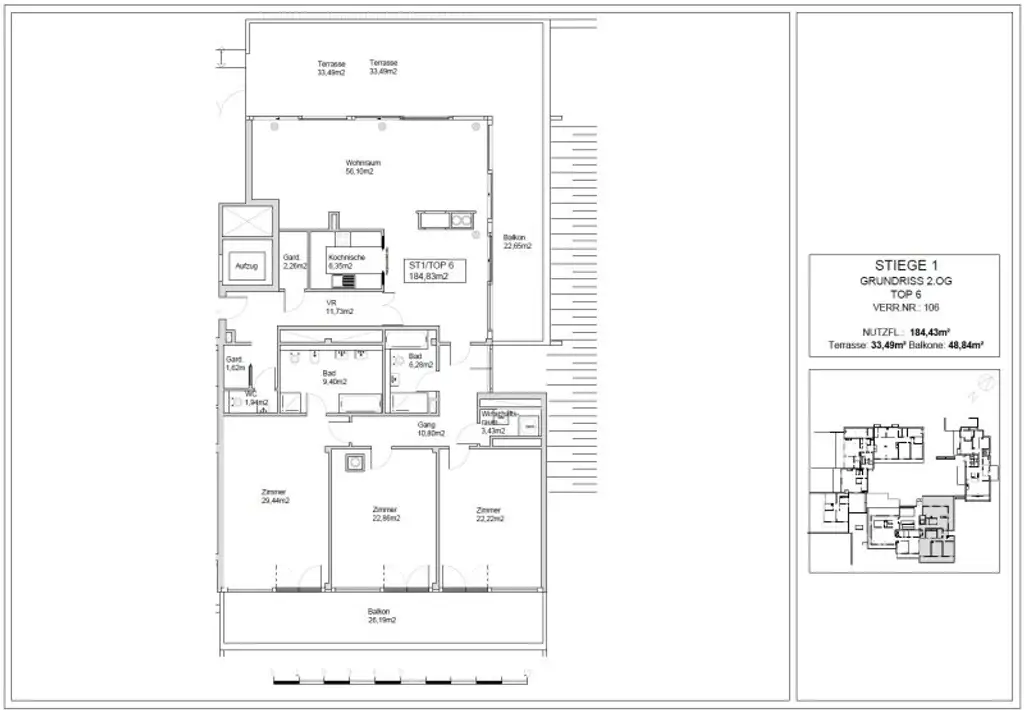 Wunderschöne 4 - Zimmer Wohnung mit Terrasse und 2 Balkonen