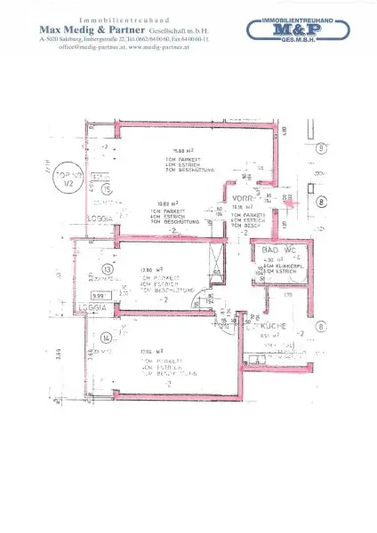 Schöne, große 3-Zimmer-Wohnung mit Loggien nähe Schloss Aigen zu vermieten