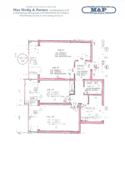 Schöne, große 3-Zimmer-Wohnung mit Loggien nähe Schloss Aigen zu vermieten