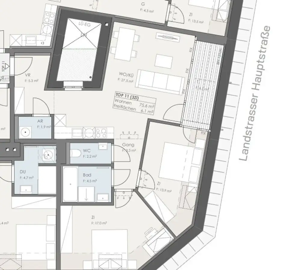 # SQ - EXKLUSIVE DACHGESCHOSSWOHNUNG IN 1030 WIEN - SEIDLGASSE - 2 ZIMMER und TERRASSE - TOP 11