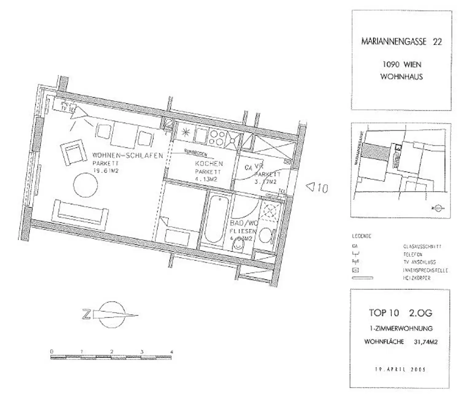 Helle 1-Zimmer-Wohnung in super Lage des 9. Bezirks!