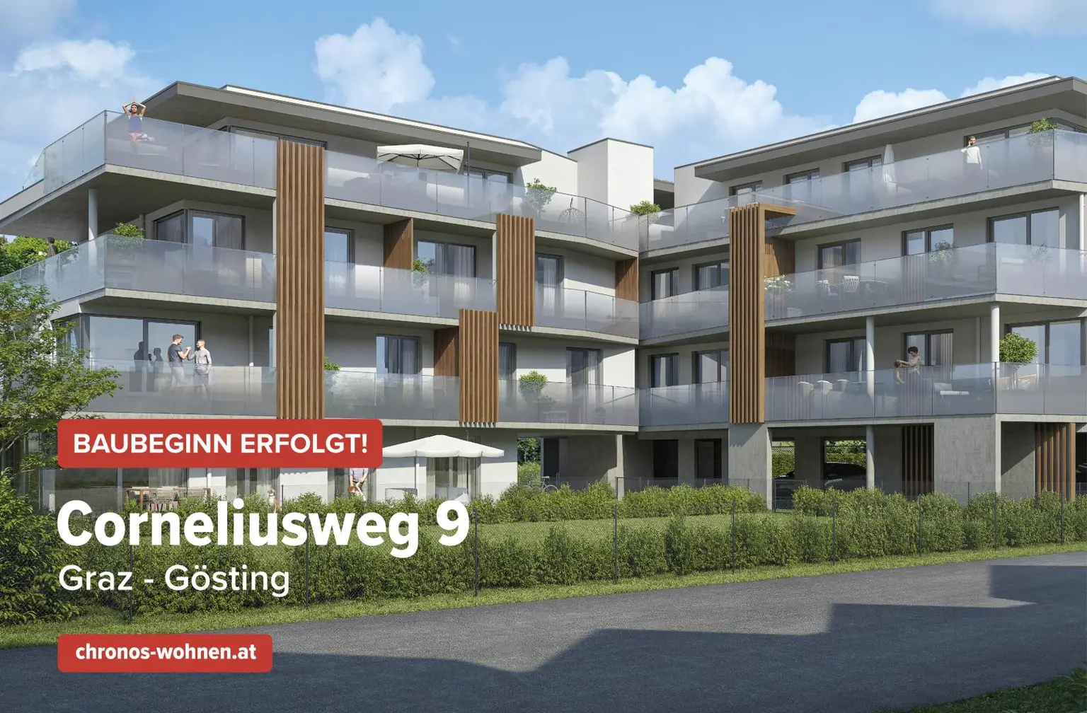 BAUBEGINN ERFOLGT! Neubauprojekt in Ruhelage in Gösting! Ca. 42m² 2-Zimmerwohnung mit Westbalkon!
