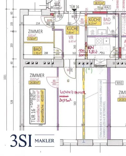 Elegante 3-Zimmer-Wohnung mit Parkblick – Erstbezug im revitalisierten Altbau