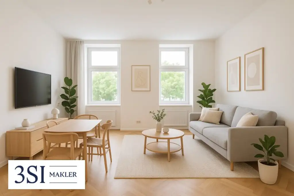 Elegante 3-Zimmer-Wohnung mit Parkblick – Erstbezug im revitalisierten Altbau