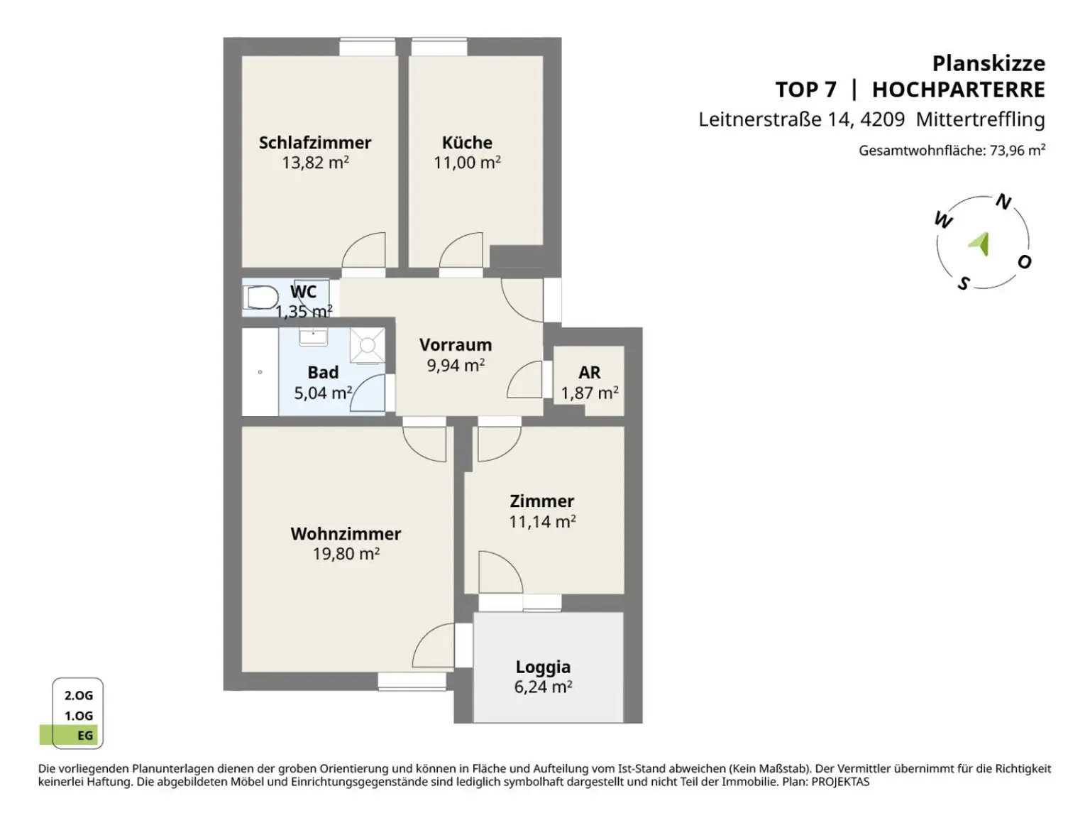 Gut aufgeteilte 3-Zimmer Wohnung mit Loggia - in nur 15 Minuten im Linzer Stadtzentrum!