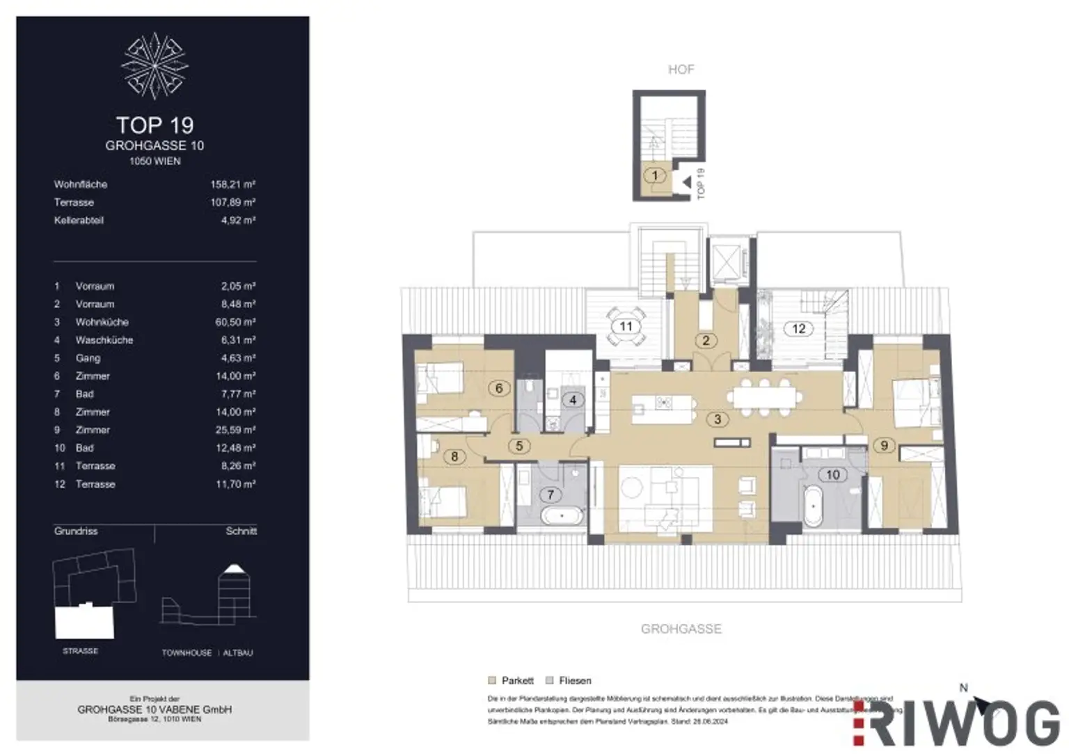 GROHGASSE 10 | luxuriöses Penthouse in Bestlage | zwei Terrassen auf Wohnebene plus 87m² Dachterrasse