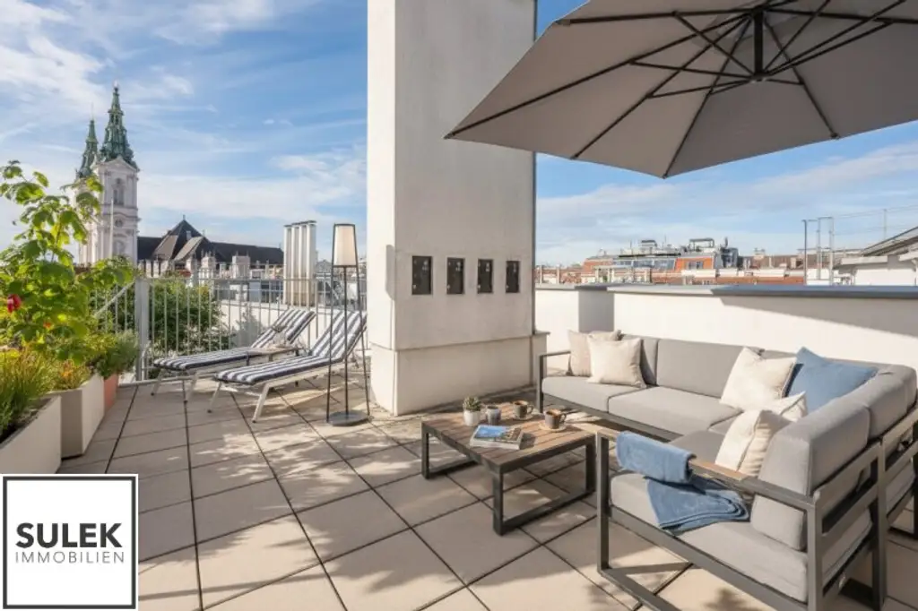 Florianigasse 29: DG-Wohnung nach Wunsch saniert - 3 Zimmer, 2 Terrassen mit Blick auf Maria Treu