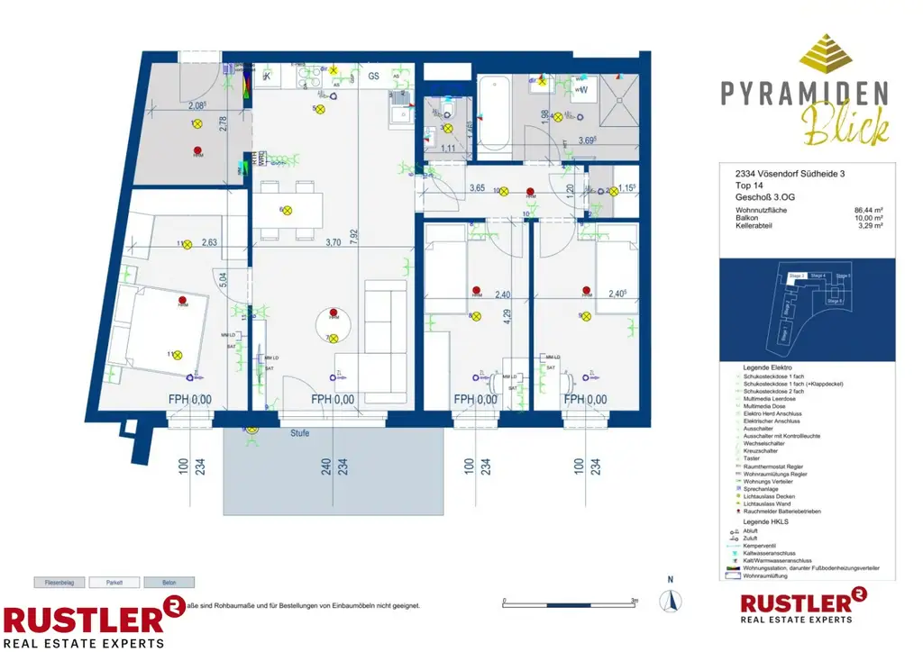 Pyramidenblick: familienfreundliche 4 Zimmerwohnung mit südseitigem Balkon