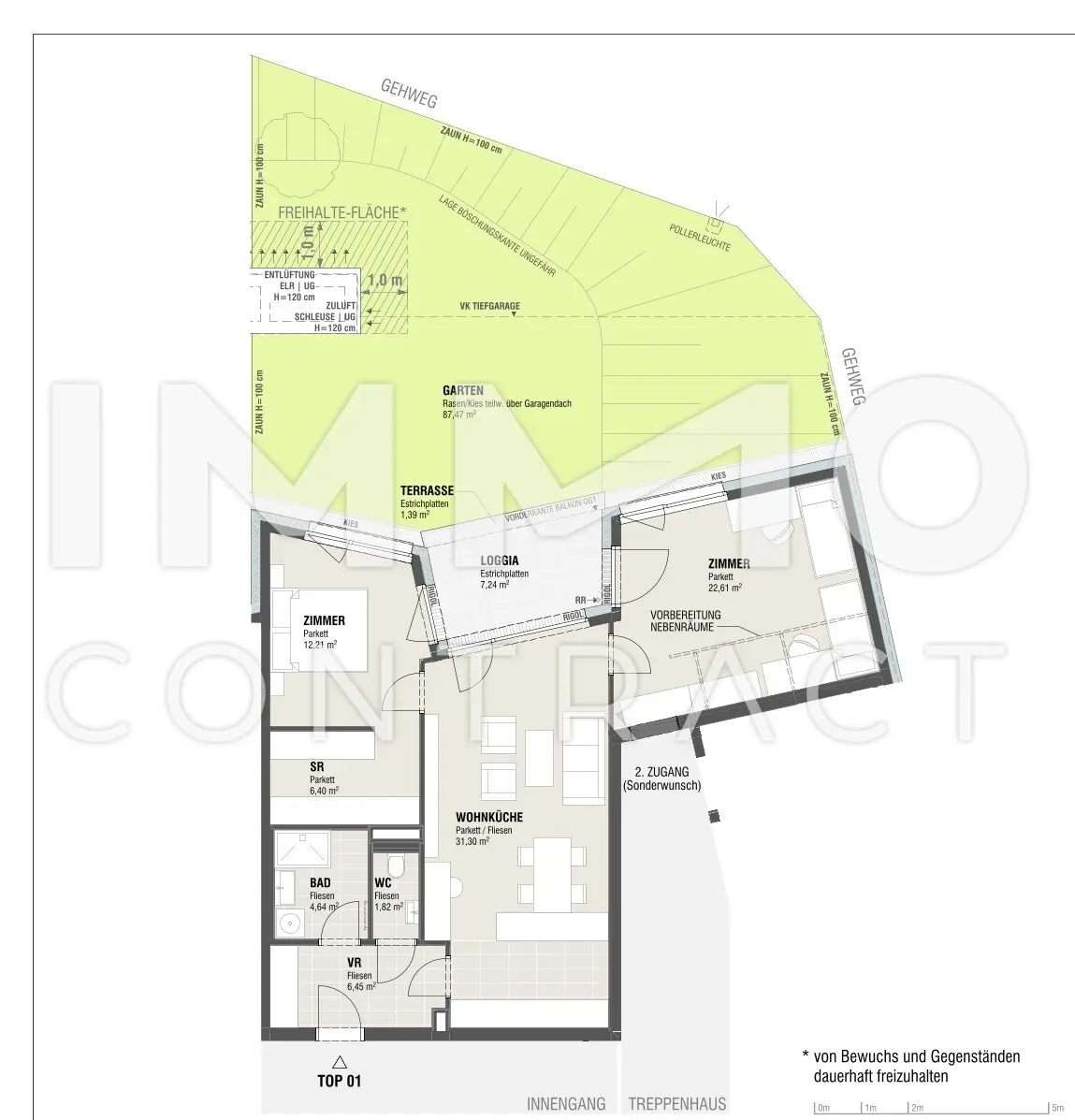 Erstbezug Gartenwohnung inklusive Garagenstellplatz