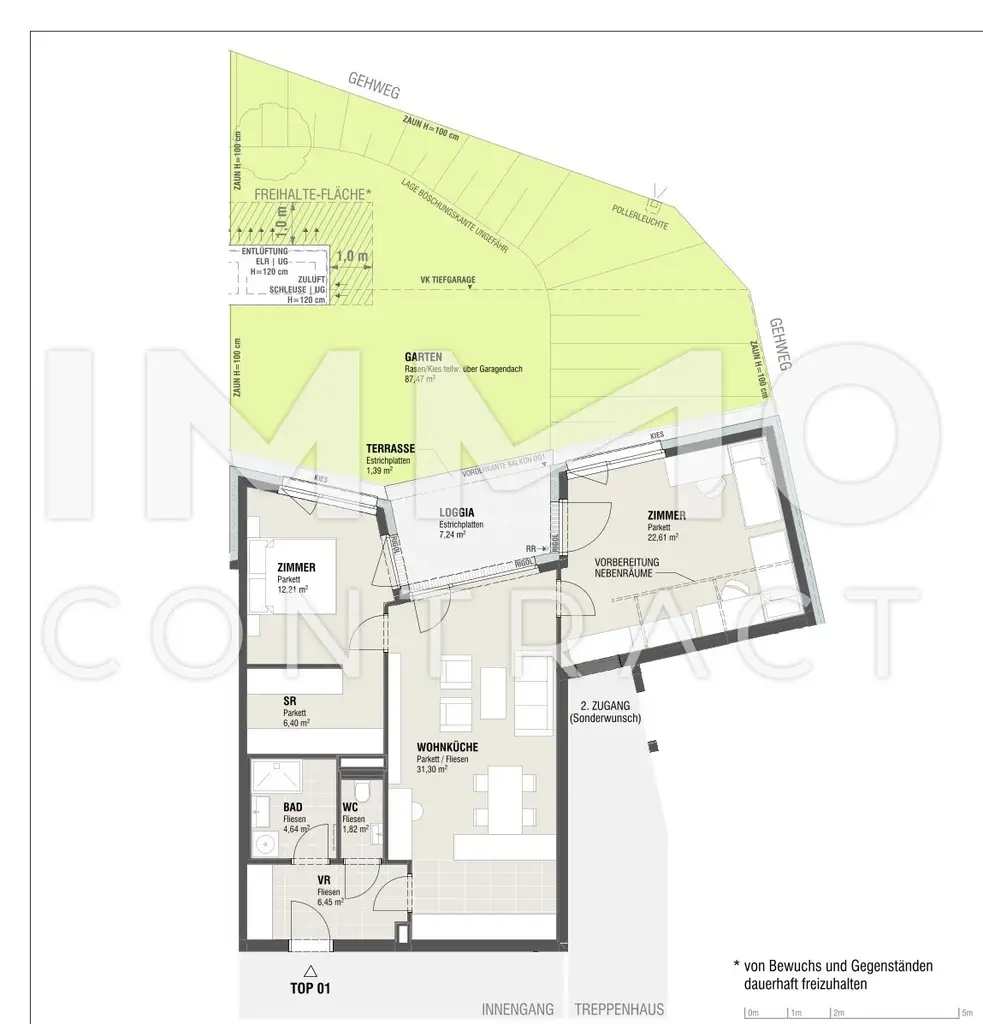Erstbezug Gartenwohnung inklusive Garagenstellplatz