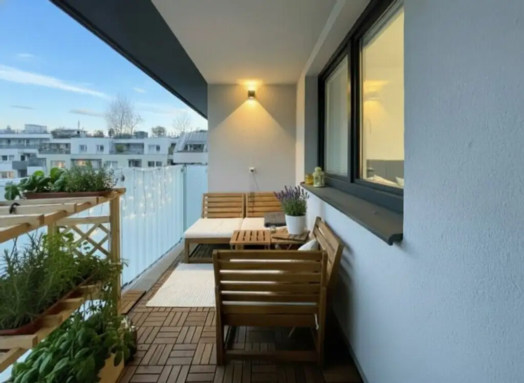 U3 Kendlerstraße: helle ruhige klimatisierte 2-Zimmer-Dachgeschosswohnung mit Loggia/Balkon