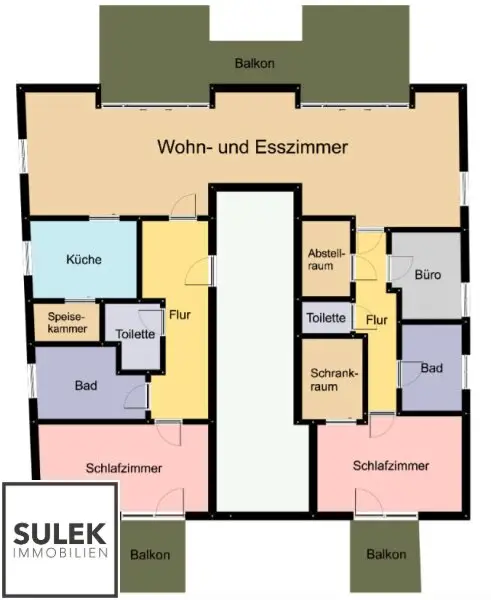 traumhafte Wohnung mit großen Terrassen, 2 separaten Schlafbereichen und 2 Stapelparkplätzen