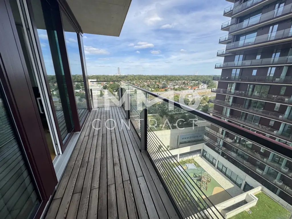 Möblierte 2 Zimmer Wohnung im TrIIIple Turm 1 - Pool am Dach - U3 Station um die Ecke!