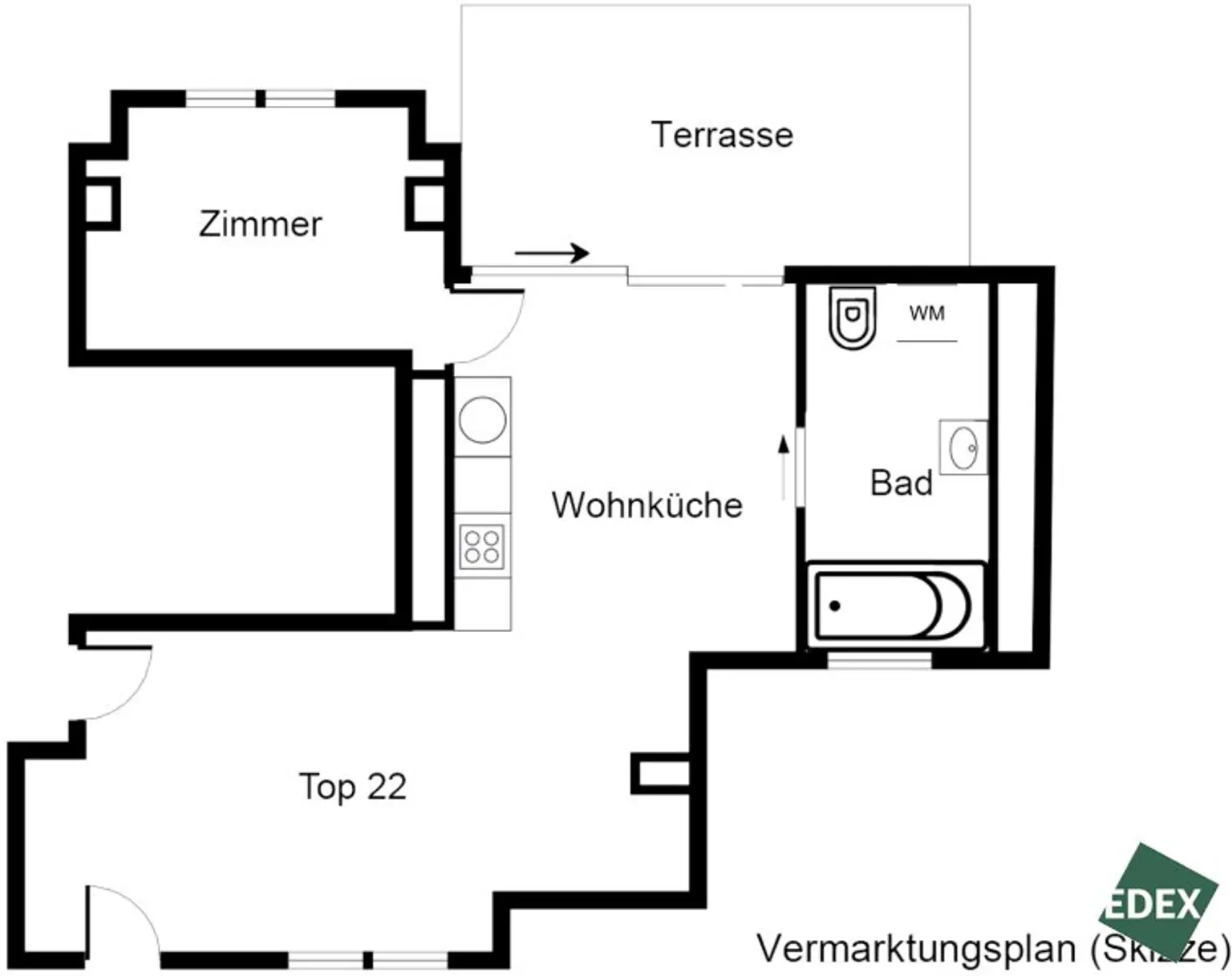 Sandleiten 64 | Exklusive 2-Zimmer-Dachgeschosswohnung mit Terrasse und Klimaanlage