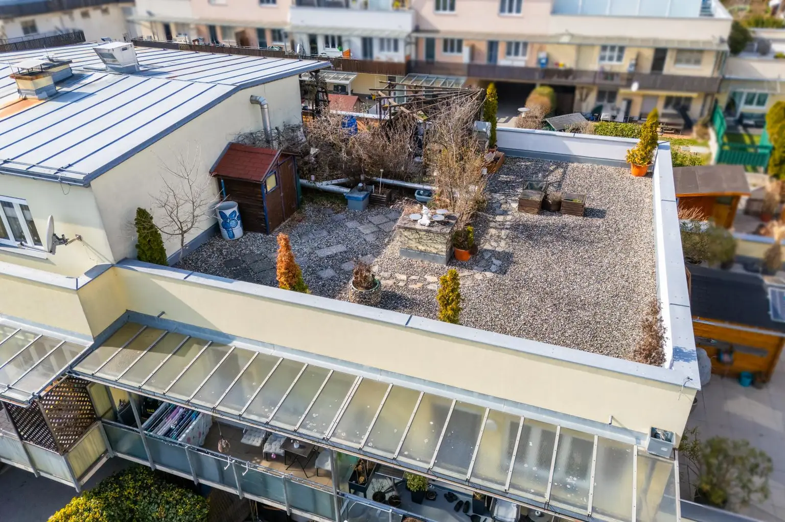 Luftaufnahme Dachterrasse