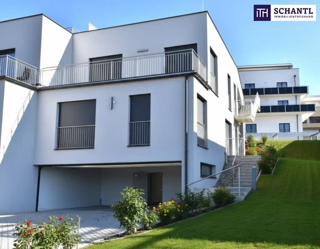 Modernes DOPPELHAUS mitten in den West-Steirischen WEINBERGEN - mit DOPPELGARAGE, GARTEN, TERRASSE & DACHTERRASSE!