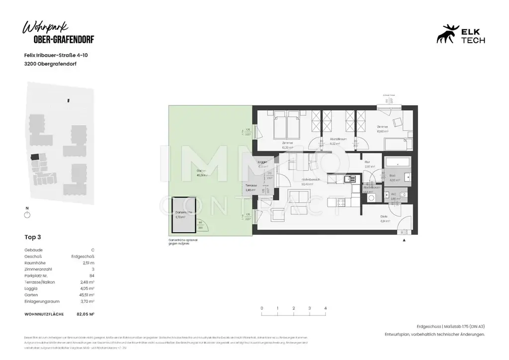 3Zi - 82,05qm - W-Garten -Vorsorgewohnung, Anlage in ökolog. NEUBAU
