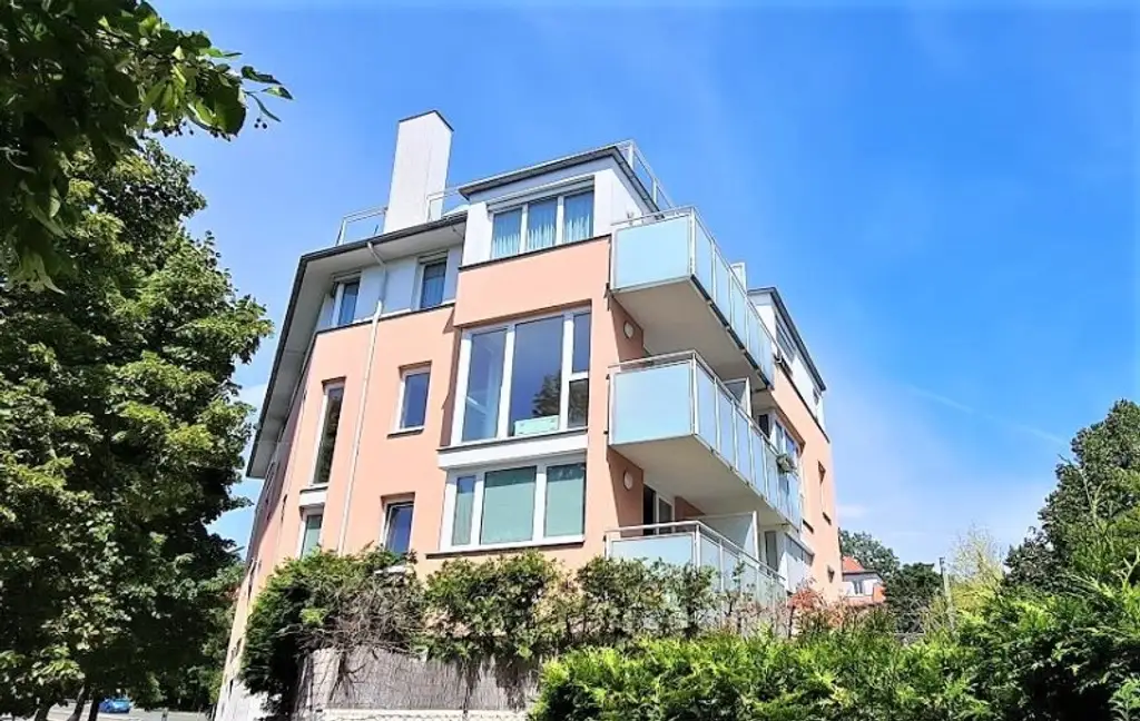 DACHGESCHOSS, Daringergasse, sonnige 76 m2 Neubau mit 6 m2 Balkon, 2 Zimmer, Wohnküche, Wannenbad, Parketten, Grünblick