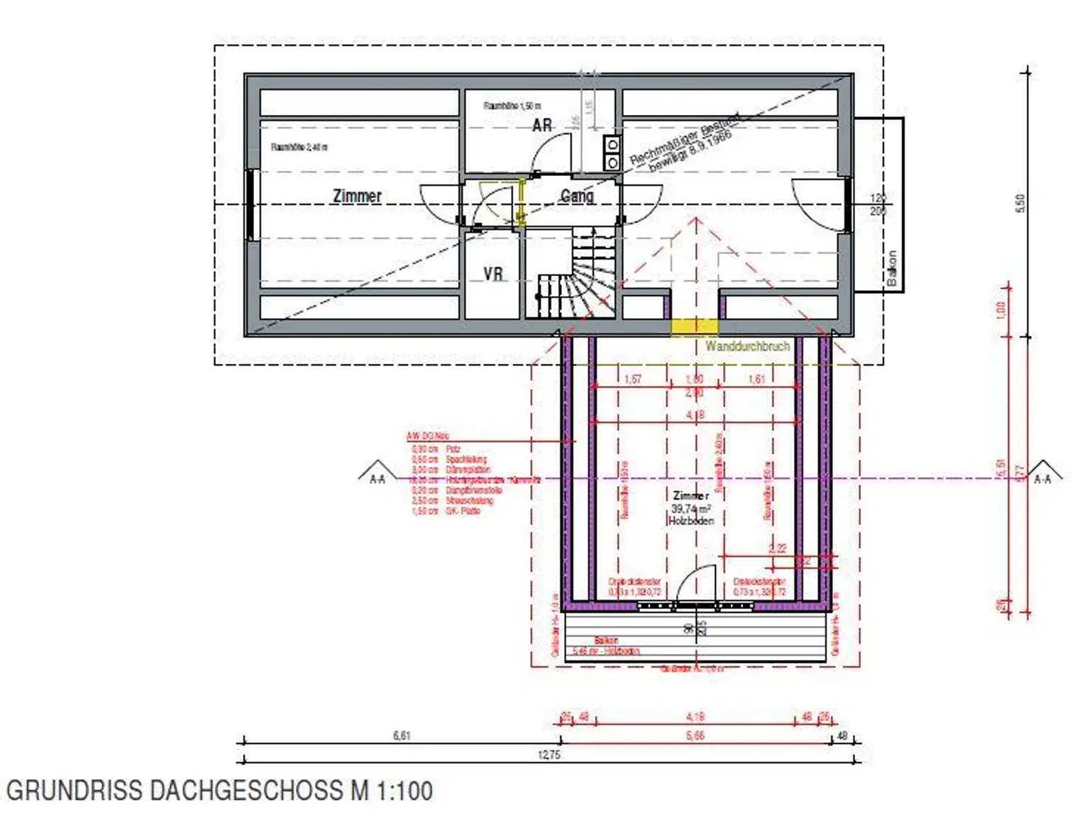 Dachgeschoss Plan