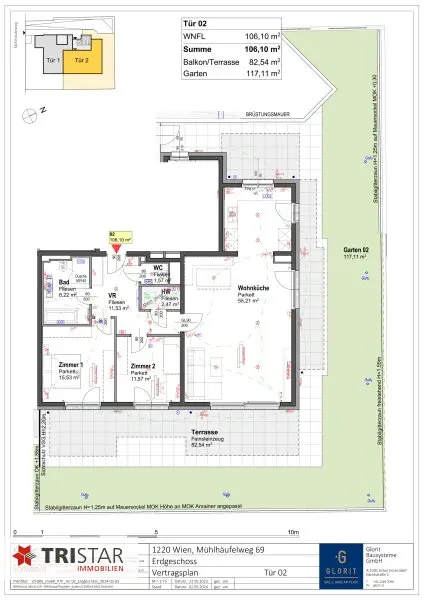 Moderne Gartenwohnung in 1220 Wien: Erstbezug mit Terrasse, 3 Zimmer, 749.900 €!