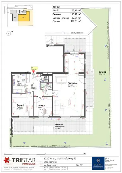 Moderne Gartenwohnung in 1220 Wien: Erstbezug mit Terrasse, 3 Zimmer, 749.900 €!