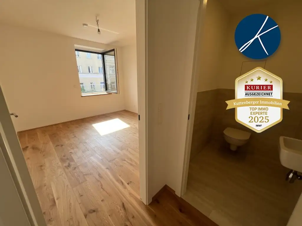 *Superprojekt: "Über den Baumwipfeln" Top 43  Erstklassige 3-Zimmer Wohnung mit Blick auf die Kastanienbäume + Balkon