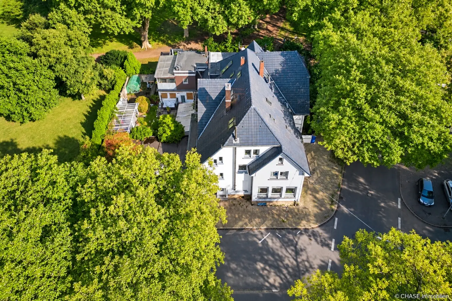 luftaufnahme_einer_grünen_villa_mit_garten